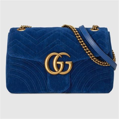 gucci velvet marmont bag blue|authentic Gucci Marmont small bag.